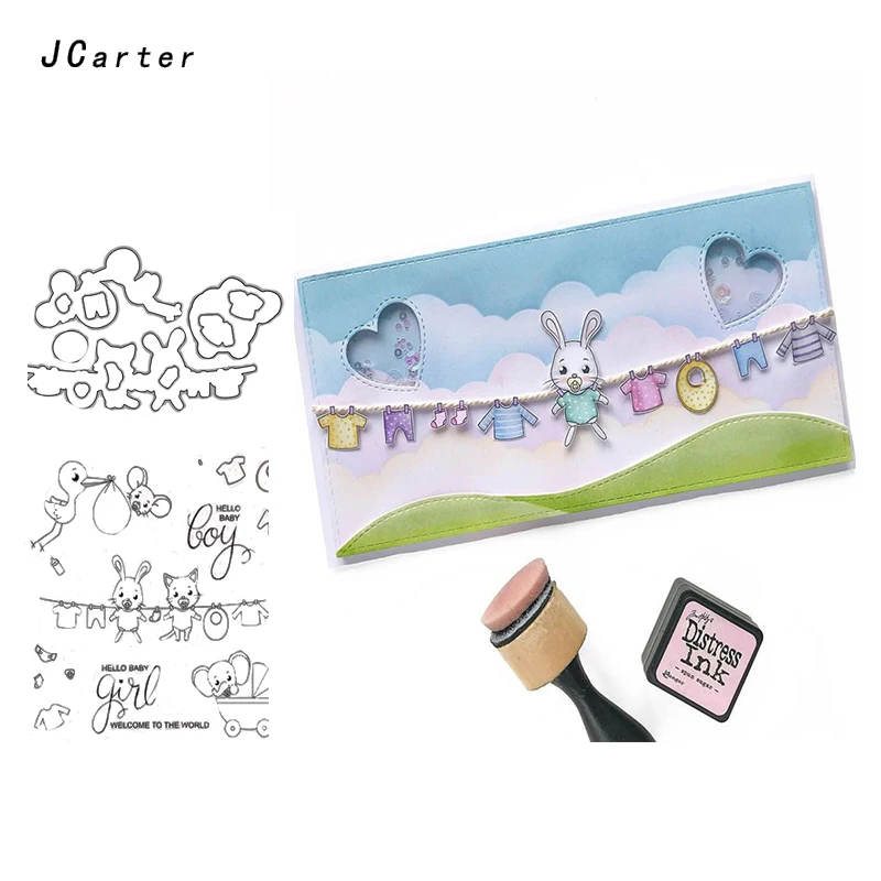 JC Rubber Stamps and Metal Cutting Dies for Scrapbooking Craft Die Cut Rabbit Clothes Drying Stamp Card Make Stencil Album Decor
JC Rubber Stamps and Metal Cutting Dies for Scrapbooking Craft Die Cut Rabbit Clothes Drying Stamp Card Make Stencil Album Decor