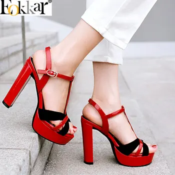 Eokkar 2019 Elegant Summer Sexy High -Heeled Ladies Sandals Shoes Open Toe Chunky Heel Red Pumps Platform Shoes Women Size 34-39
Eokkar 2019 Elegant Summer Sexy High -Heeled Ladies Sandals Shoes Open Toe Chunky Heel Red Pumps Platform Shoes Women Size 34-39