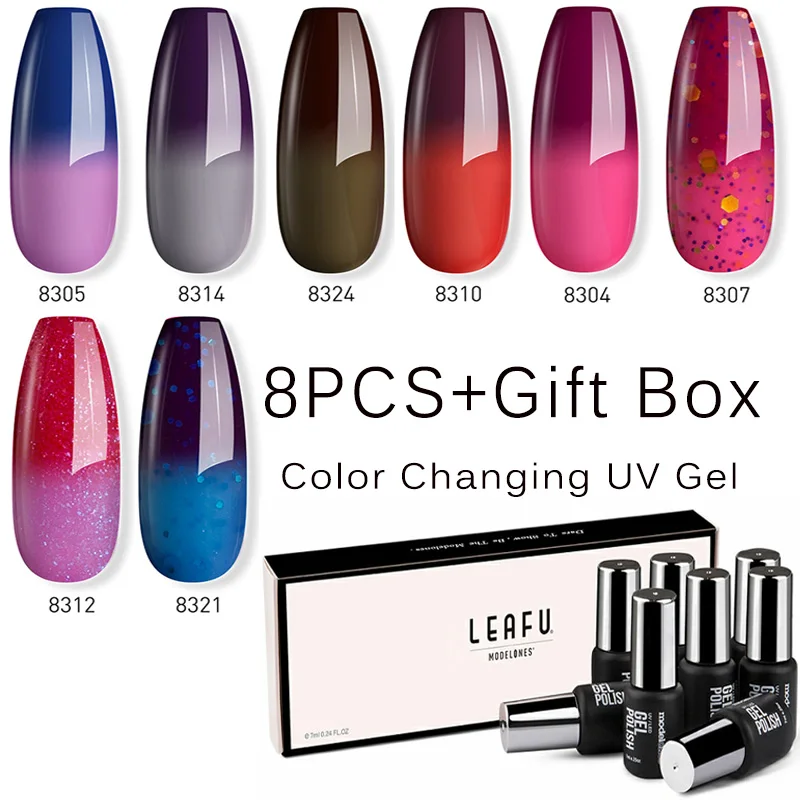 Modelones 8Pcs/Lot Thermal UV Gel Nail Polish Set Soak Off Chameleon Led Gel Lacquer Semi Permanent Hybrid Temperature Varnish
Modelones 8Pcs/Lot Thermal UV Gel Nail Polish Set Soak Off Chameleon Led Gel Lacquer Semi Permanent Hybrid Temperature Varnish