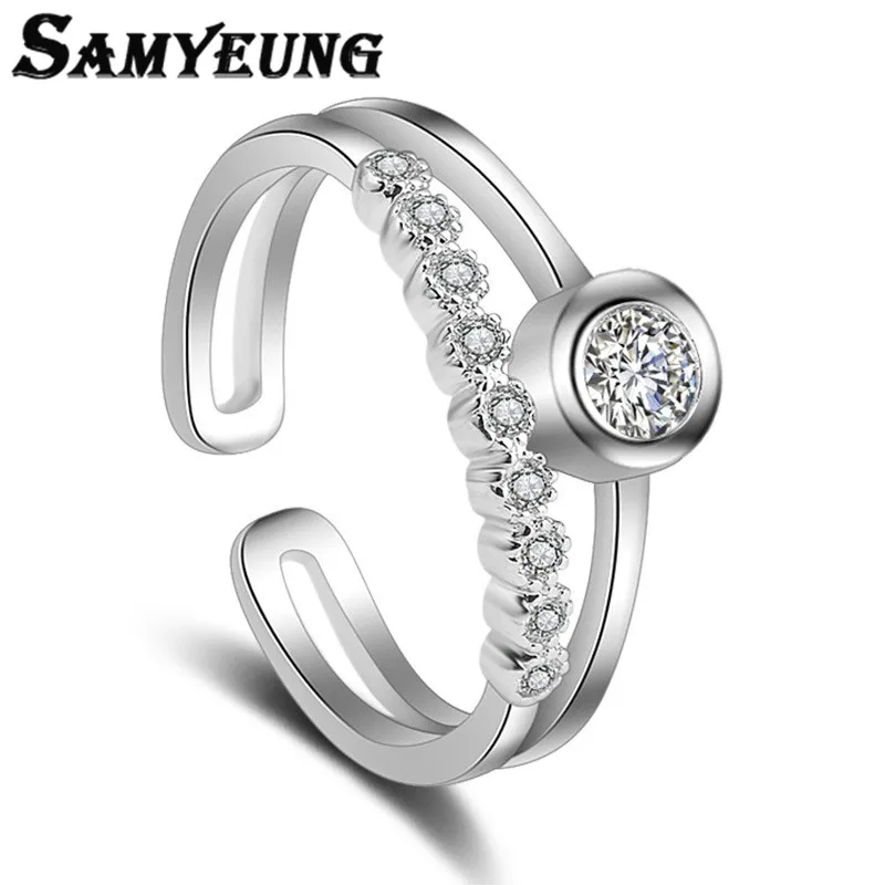 Samyeung Romantic Cubic Zirconia Rings Silver for Women Adjustable the Ring for Girl Alliance Femme My Orders Special Store Sale
Samyeung Romantic Cubic Zirconia Rings Silver for Women Adjustable the Ring for Girl Alliance Femme My Orders Special Store Sale