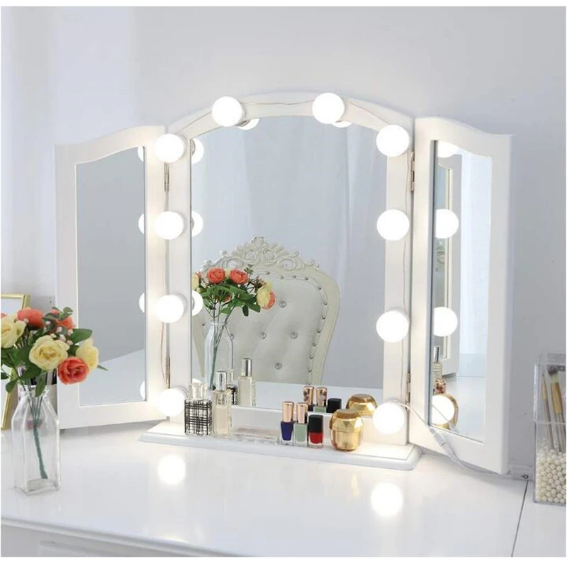 10 шт. зеркало для макияжа Vanity светодиодный светильник лампа в комплекте 3 уровня