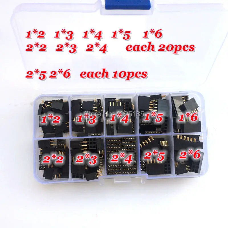 180pcs/L 1*2 / 3 / 4 / 5 / 6 2*2 / 3 / 4 / 5 / 6 2.54mm Single Row Double Row Female Straight Header Pitch Socket Pin Strip Box
180pcs/L 1*2 / 3 / 4 / 5 / 6 2*2 / 3 / 4 / 5 / 6 2.54mm Single Row Double Row Female Straight Header Pitch Socket Pin Strip Box