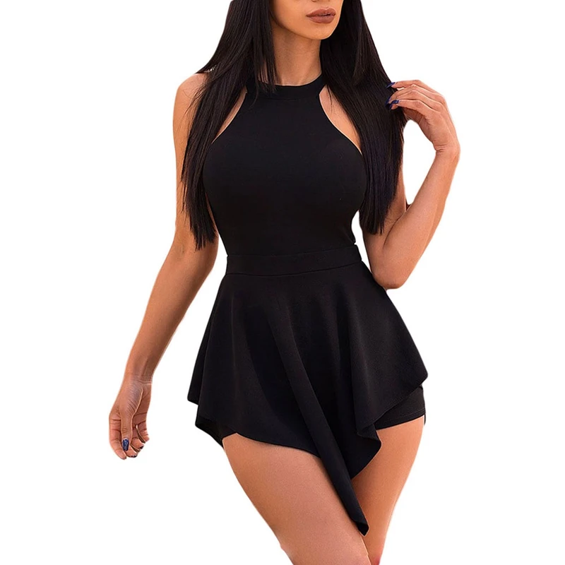 Women Sleeveless Halter Playsuit Elegant Ruffles Jumpsuit Pants Summer Bodysuit Romper
Women Sleeveless Halter Playsuit Elegant Ruffles Jumpsuit Pants Summer Bodysuit Romper