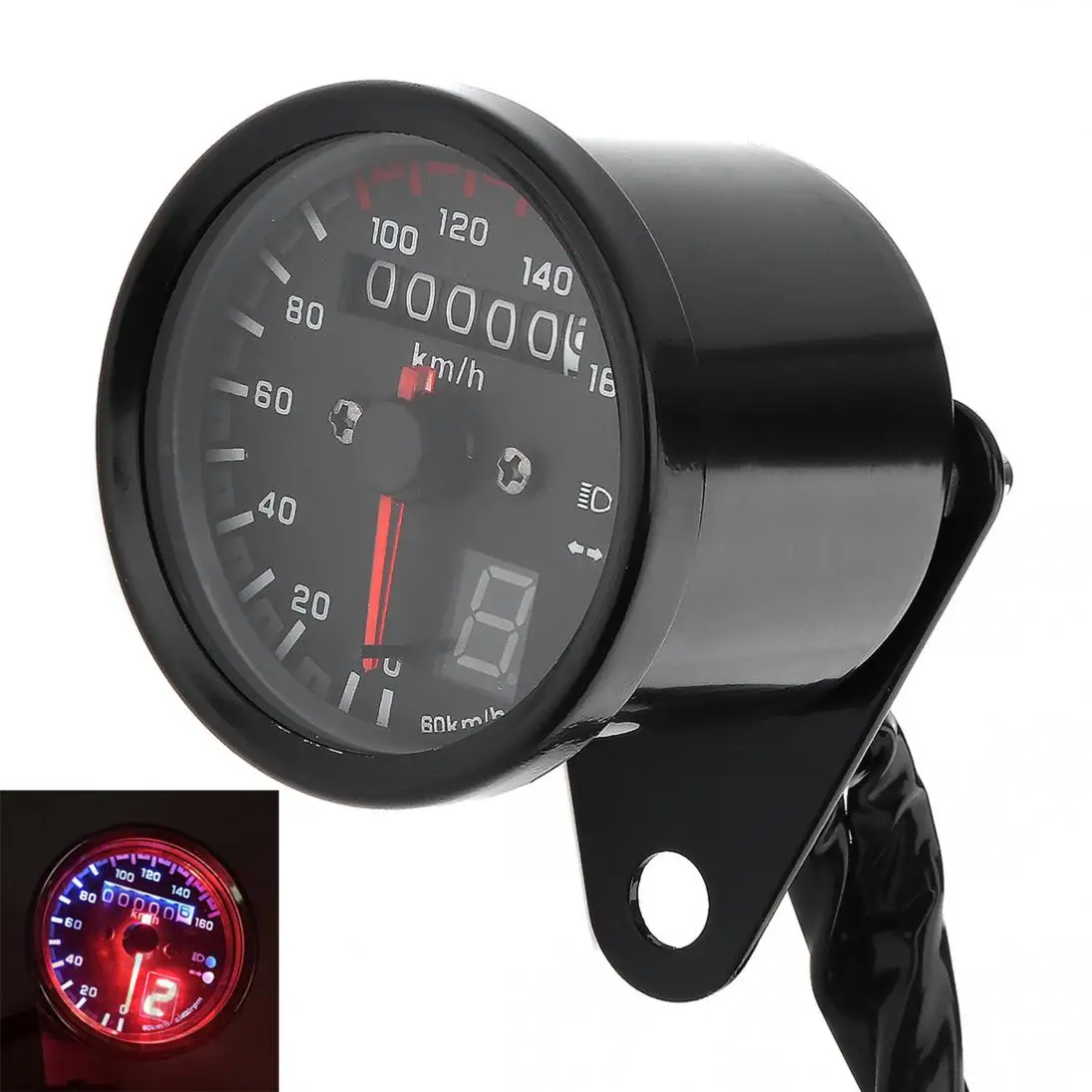 DC12V Universal 0~160km/h Motorcycle Speed Meter Gauge Refit LED Backlight with Gear Display Kilometer Speedometer
DC12V Universal 0~160km/h Motorcycle Speed Meter Gauge Refit LED Backlight with Gear Display Kilometer Speedometer