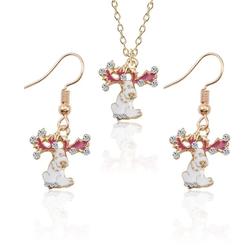 DIY Christmas Elk Necklace Earring Set Fashion Rhinestone Drip Oil Christmas Dear Necklaces & Pendants For Women Xmas Gifts
DIY Christmas Elk Necklace Earring Set Fashion Rhinestone Drip Oil Christmas Dear Necklaces & Pendants For Women Xmas Gifts