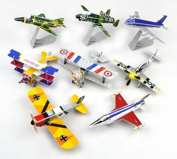 

3D paper model DIY puzzle toy baby hand work assemble game Model plane series airplane children birthday gift present 8pcs/set