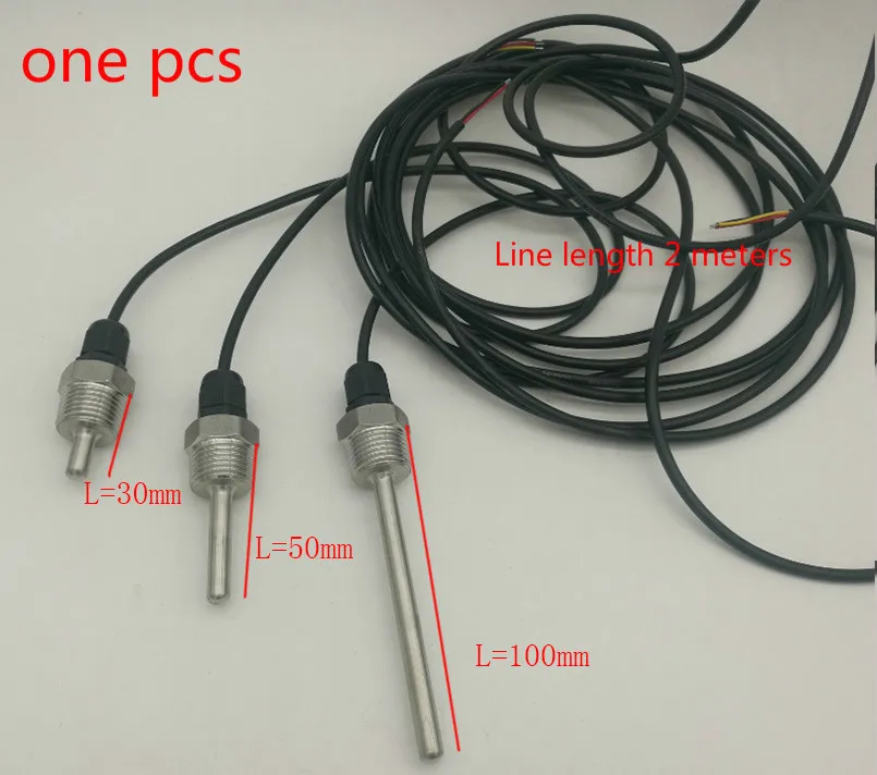 1x DS18B20 Digital Temperature Sensor G1/2" Thread Probe DIA=7mm 2m PVC 3-core Wire SUS304 Stainless Steel Shell L30mm- L150mm
1x DS18B20 Digital Temperature Sensor G1/2" Thread Probe DIA=7mm 2m PVC 3-core Wire SUS304 Stainless Steel Shell L30mm- L150mm