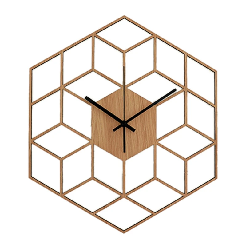 Hexagon Wood Wall Clock Advanced European Minimalist Geometric Lines Exquisite Artistic Silently Clock for Home
Hexagon Wood Wall Clock Advanced European Minimalist Geometric Lines Exquisite Artistic Silently Clock for Home