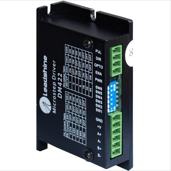 Leadshine DM422 2-Phase DSP Digital Stepper Drive with 20-40VDC Voltage and 0.3 - 2.2A Output Current
Leadshine DM422 2-Phase DSP Digital Stepper Drive with 20-40VDC Voltage and 0.3 - 2.2A Output Current