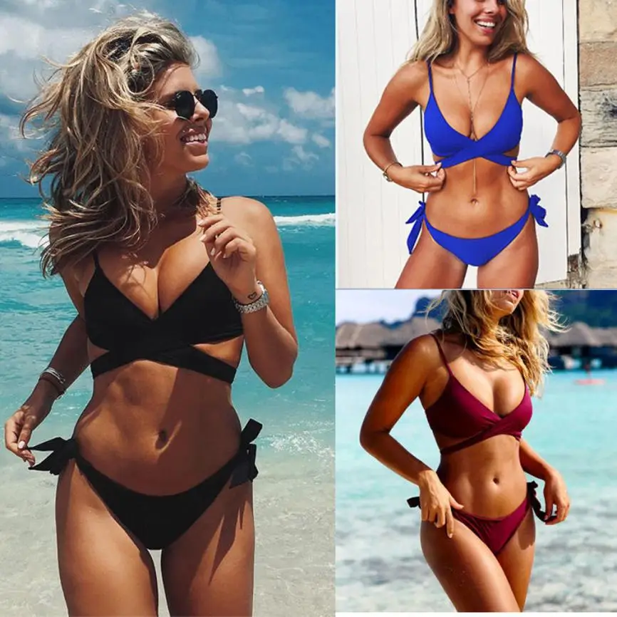 Women Push Up Padded Bra Bandage Bikini Set Swimsuit Swimwear Bathing bandage halter sexy beach bikini biquinis feminino plavky
Women Push Up Padded Bra Bandage Bikini Set Swimsuit Swimwear Bathing bandage halter sexy beach bikini biquinis feminino plavky