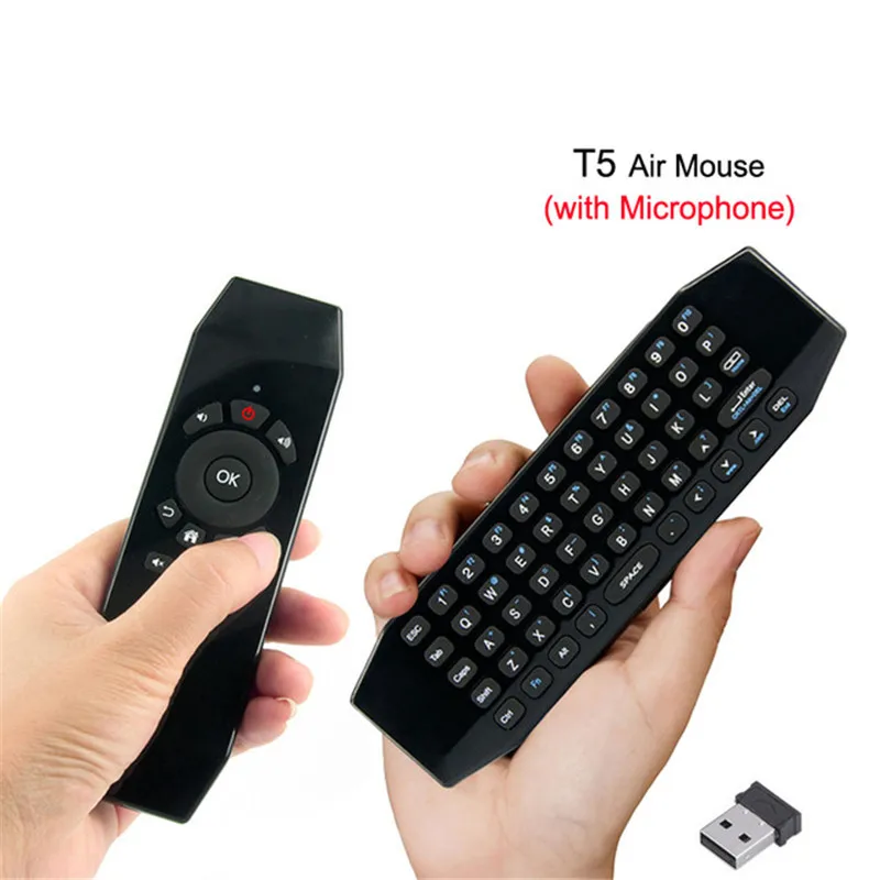 Universal T5 Voice Control Mic 2.4G Wireless Fly Air Mouse Keyboard Mini Remote Control For Android TV Box PC Media Player
Universal T5 Voice Control Mic 2.4G Wireless Fly Air Mouse Keyboard Mini Remote Control For Android TV Box PC Media Player