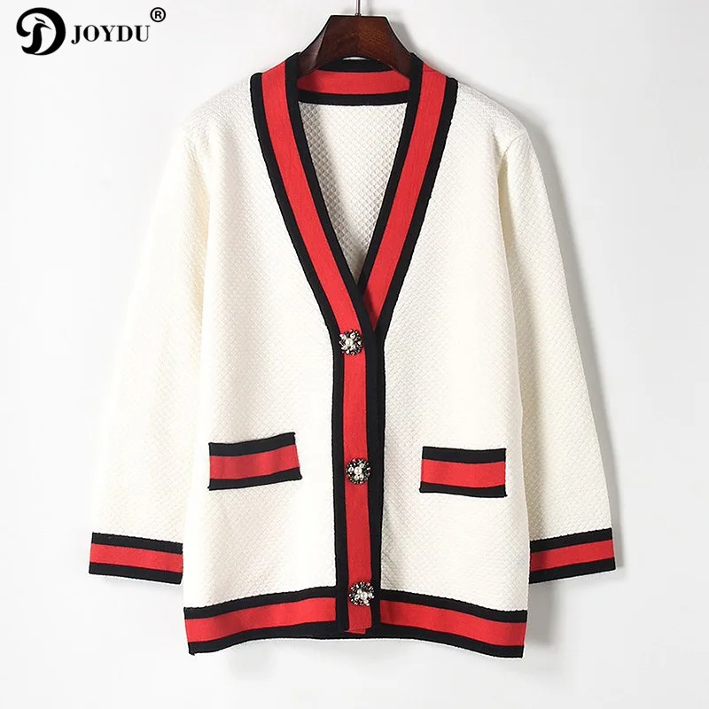 JOYDU 2018 New Autumn Female Cardigan Fashion Runway Design Thick V-neck Block Stripe Pearl Beading Buttons Sweater Women Jumper
JOYDU 2018 New Autumn Female Cardigan Fashion Runway Design Thick V-neck Block Stripe Pearl Beading Buttons Sweater Women Jumper