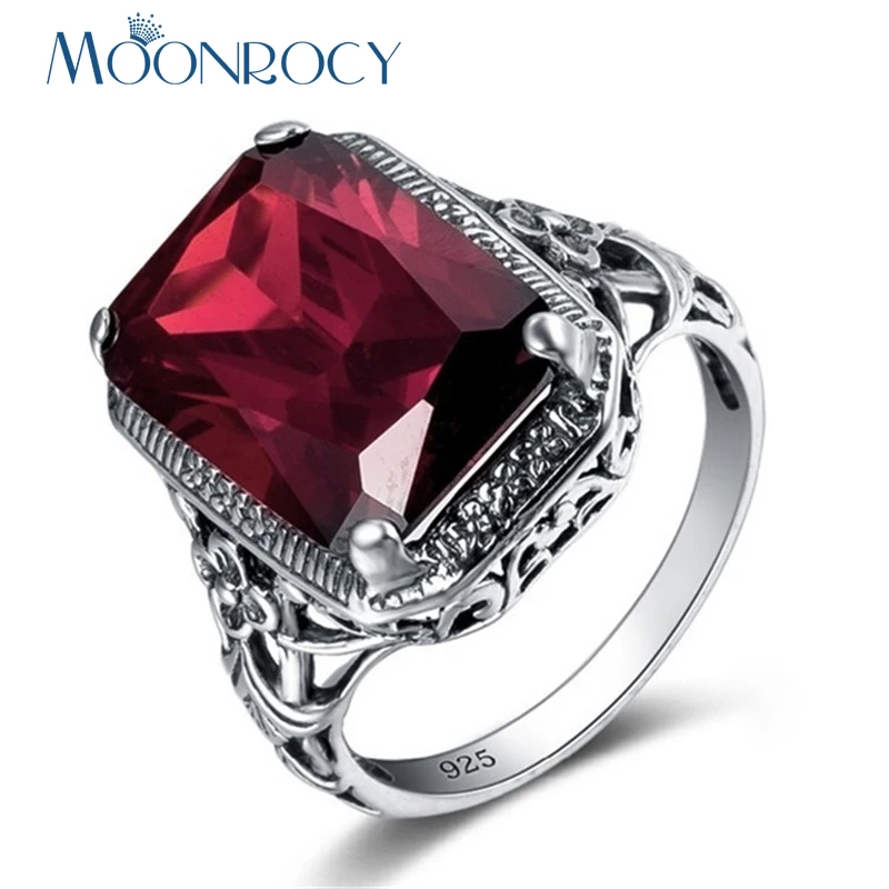 MOONROCY Drop Shipping Jewelry Vintage Silver Color Cubic Zirconia Party Red Crystal Ring for Women Girls Party Gift
MOONROCY Drop Shipping Jewelry Vintage Silver Color Cubic Zirconia Party Red Crystal Ring for Women Girls Party Gift