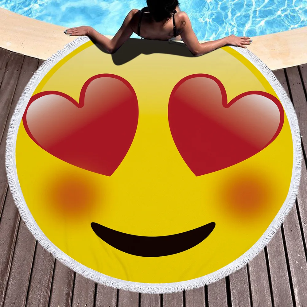 Multiform Smile Emoji Round Beach Towel Microfiber With Tassels Cute Morden Large Beach Towels Serviette De Plage
Multiform Smile Emoji Round Beach Towel Microfiber With Tassels Cute Morden Large Beach Towels Serviette De Plage