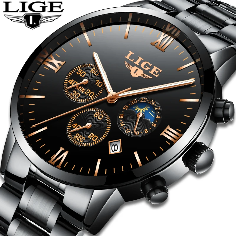 LIGE Men Watches Top Brand Luxury Chronograph Fashion Sport Watch Mens Waterproof Full-Steel Quartz Wristwatch Relogio Masculino
LIGE Men Watches Top Brand Luxury Chronograph Fashion Sport Watch Mens Waterproof Full-Steel Quartz Wristwatch Relogio Masculino