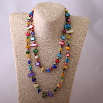 Free Shipping Fashio Long Knotted Halsband Rainbow Color Crystal and Shell Necklace
Free Shipping Fashio Long Knotted Halsband Rainbow Color Crystal and Shell Necklace