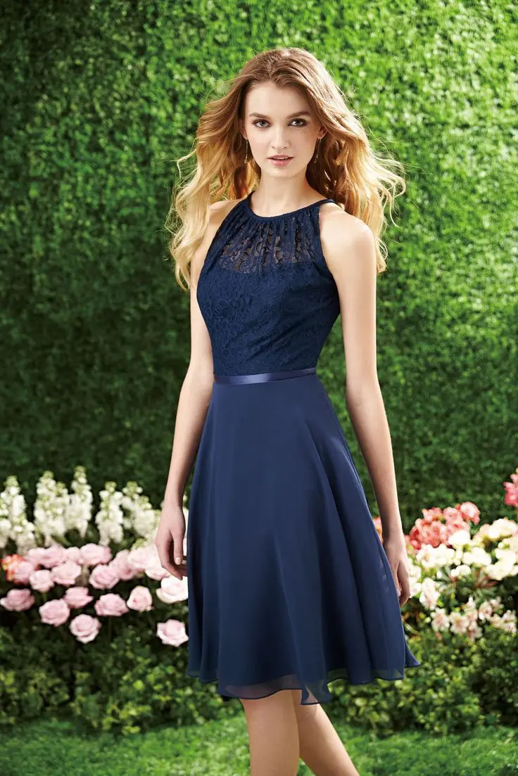 2015 Sexy Halter Short Navy Blue Lace Bridesmaid Dress Cutout Back Chiffon Knee Length Cheap Beach Bridesmaids Dresses under 50
2015 Sexy Halter Short Navy Blue Lace Bridesmaid Dress Cutout Back Chiffon Knee Length Cheap Beach Bridesmaids Dresses under 50