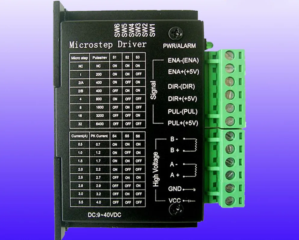 Драйвер шагового двигателя TB6600, 5 шт./лот, 2 фазы, 9-40 В постоянного тока, 4 а, для NEMA17 23, контроллер маршрутизатора с ЧПУ
Драйвер шагового двигателя TB6600, 5 шт./лот, 2 фазы, 9-40 В постоянного тока, 4 а, для NEMA17 23, контроллер маршрутизатора с ЧПУ