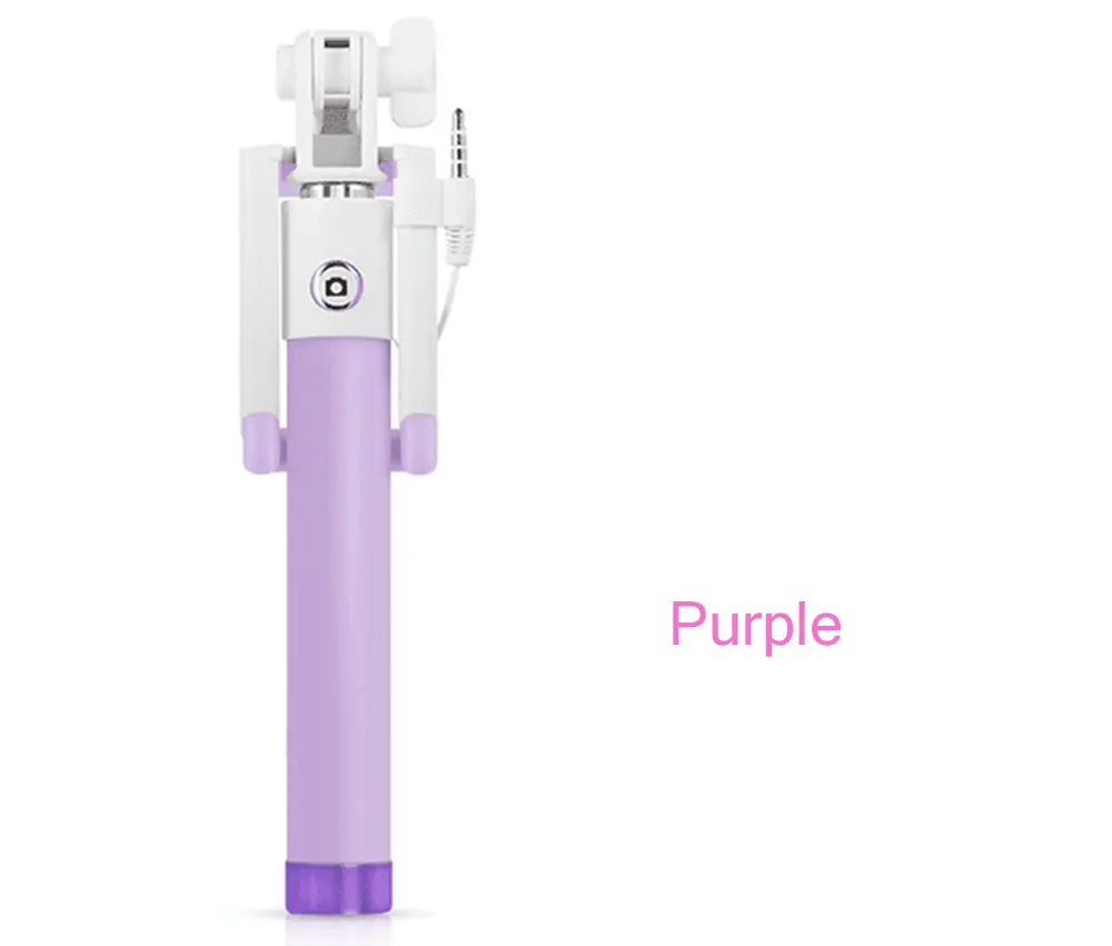 Universal Mini Selfie Stick With Button Wired Silicone Handle Monopod For iPhone 6 5 Android Samsung Huawei Xiaomi Sticks