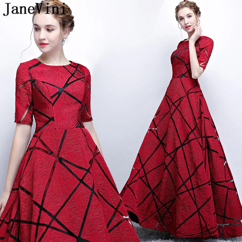 JaneVini 2018 Half Sleeve Burgundy Bridesmaid Dresses With Pockets Gold Sashes A Line Zipper Back Long Party Dress Gowns Custom
JaneVini 2018 Half Sleeve Burgundy Bridesmaid Dresses With Pockets Gold Sashes A Line Zipper Back Long Party Dress Gowns Custom