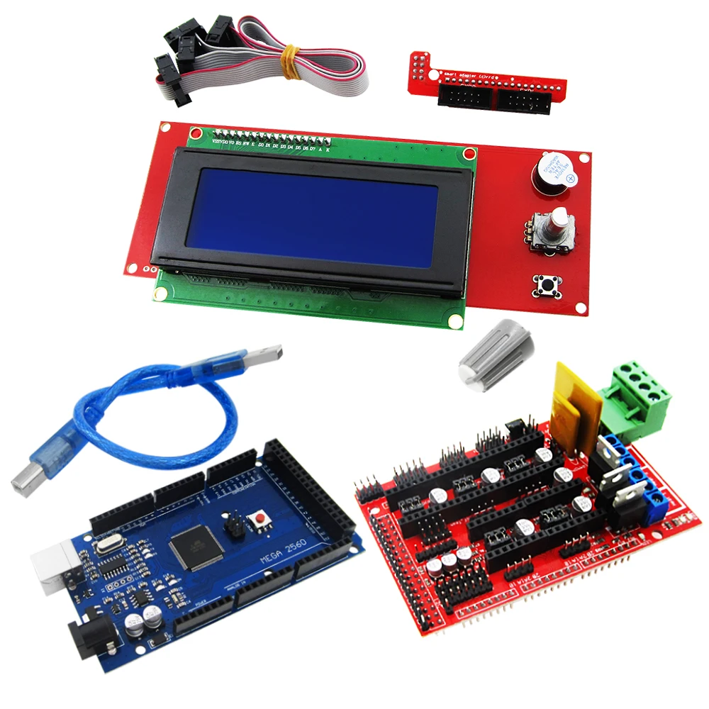 

Mega 2560 R3 Mega2560 REV3 + 1pcs RAMPS 1.4 Controller +RAMPS 1.4 2004 LCD control 3D Printer kit Reprap MendelPrusa