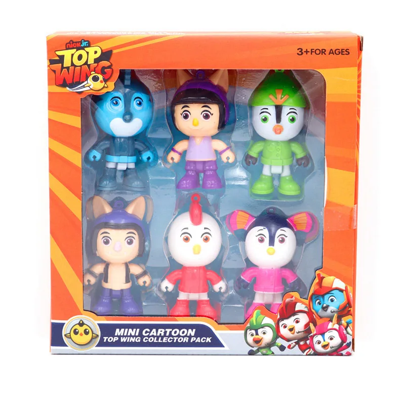 NEW 7-8cm 6pcs/set Top Wing Action Figure Toys Swift, Rod, Penny, Brody Figure Toys Collection Model Dolls