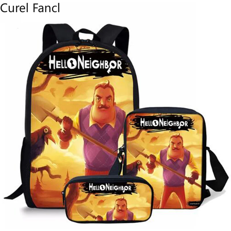 2019 New Hot Cartoon School Bag 3pcs/Set Children School Backpack Hello Neighbor Printing Kids Boy Girl Satchel Mochila Infant
2019 New Hot Cartoon School Bag 3pcs/Set Children School Backpack Hello Neighbor Printing Kids Boy Girl Satchel Mochila Infant