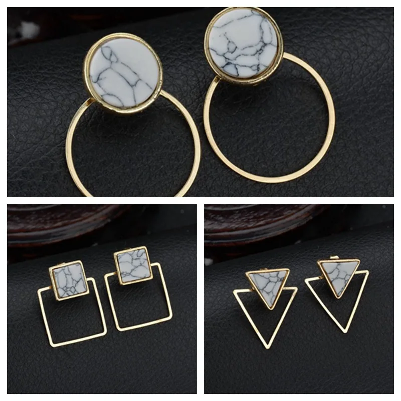New Design Geometric Triangle Round White Marble Earrings Ladies Charm Jewelry Girl Female Gifts
New Design Geometric Triangle Round White Marble Earrings Ladies Charm Jewelry Girl Female Gifts
