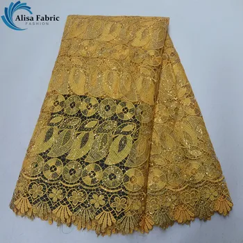 Nigerian Guipure Lace Fabric 5 Yards/pcs French Mesh Laces Embroidery With Sequin African Cord Lace Fabric For Women Party Dress
Nigerian Guipure Lace Fabric 5 Yards/pcs French Mesh Laces Embroidery With Sequin African Cord Lace Fabric For Women Party Dress