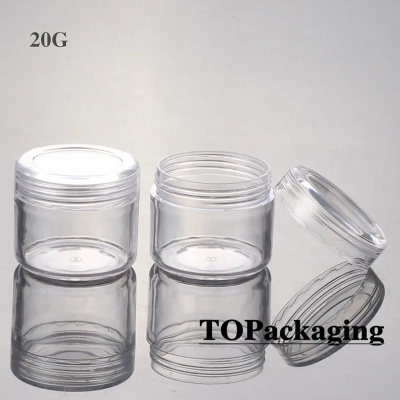 

100PCS/LOT-20G Cream Jar,Clear Plastic Cosmetic Eyeshadow Cream Canister,Sample Mask Makeup Sub-bottling,Empty Nail Art Box