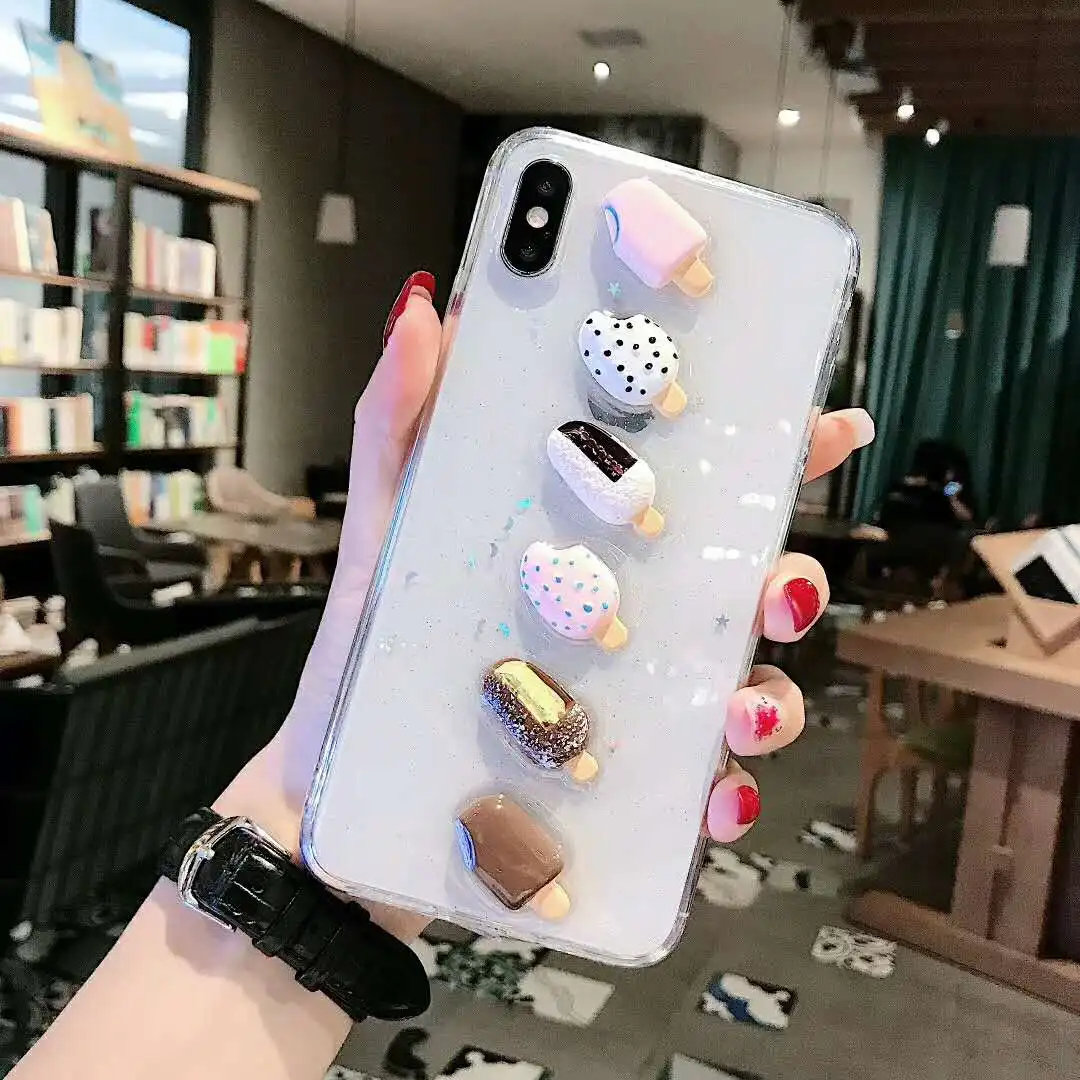Summer Fresh Ice Cream Phone Case for Iphone X Xs Max Glitter Clear Soft Tpu Case for Iphone 6s 7 8plus Cute Back Cover
Summer Fresh Ice Cream Phone Case for Iphone X Xs Max Glitter Clear Soft Tpu Case for Iphone 6s 7 8plus Cute Back Cover