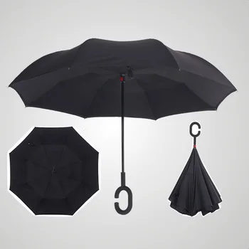 Reverse Double Weatherproof Umbrella Creative Umbrella Female Parasol Sunny Rainy Season Portable Black Inverted Umbrella 70
Reverse Double Weatherproof Umbrella Creative Umbrella Female Parasol Sunny Rainy Season Portable Black Inverted Umbrella 70