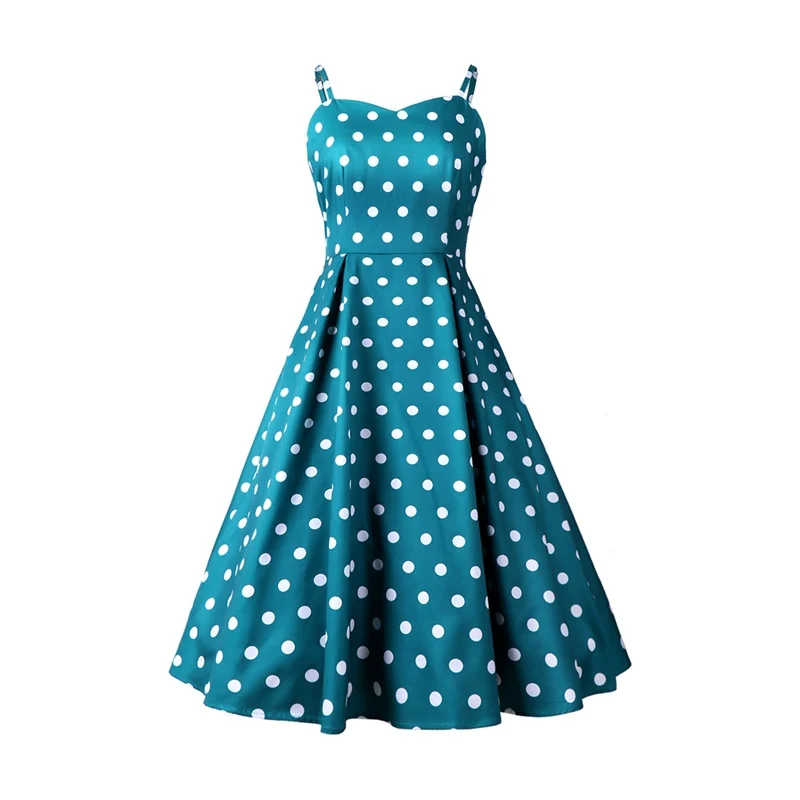 Women Summer Dress 2019 New Style Polka dot Spaghetti Strap Dress Elegant Sexy Swing Rockabily Print Dress Vestidos
Women Summer Dress 2019 New Style Polka dot Spaghetti Strap Dress Elegant Sexy Swing Rockabily Print Dress Vestidos