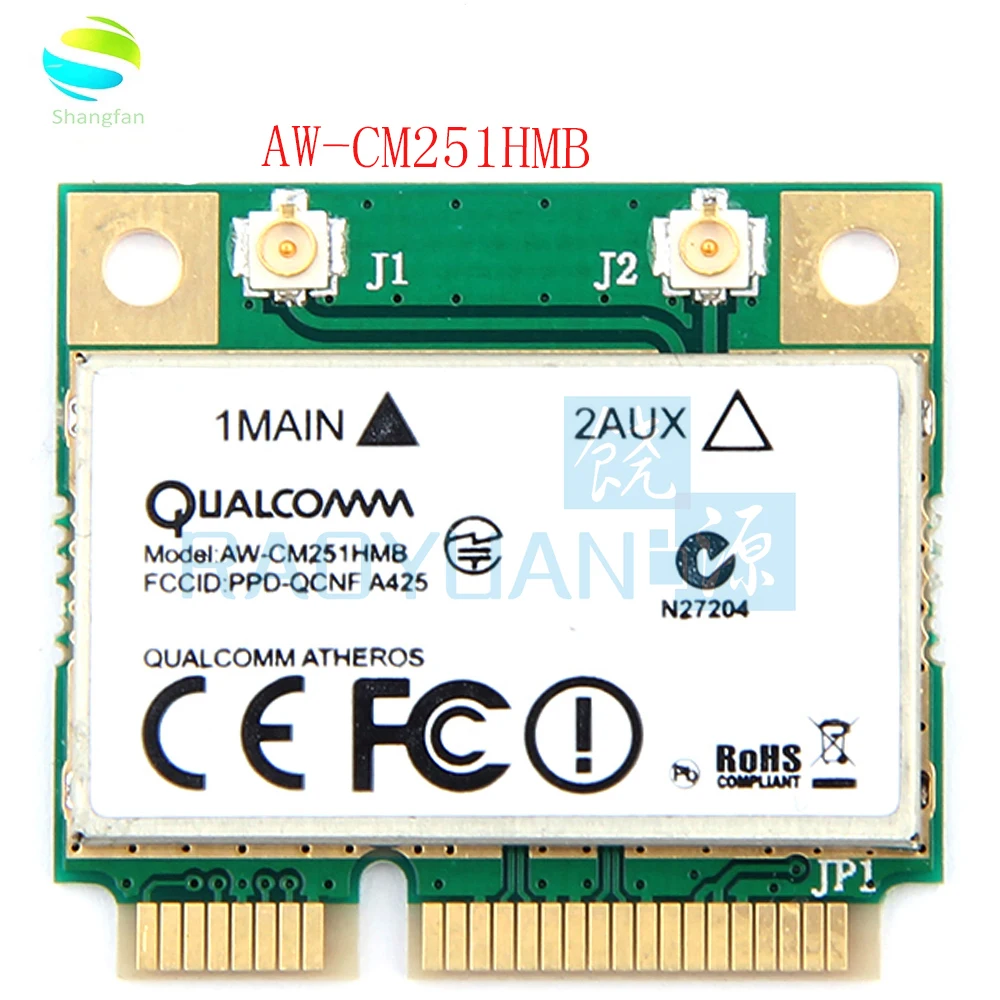 Wireless-AC Dual Band For Qualcomm Atheros QCA9377 AW-CM251HMB Mini PCI-E Wifi Card 433Mbps BT4.1 802.11ac
Wireless-AC Dual Band For Qualcomm Atheros QCA9377 AW-CM251HMB Mini PCI-E Wifi Card 433Mbps BT4.1 802.11ac
