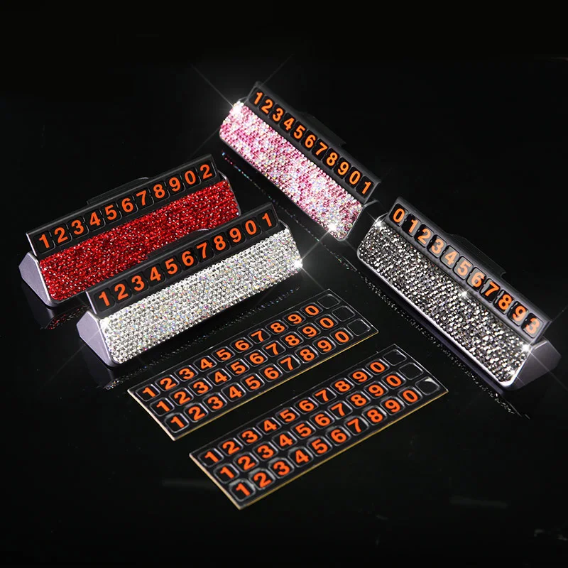 Car-Styling-Crystal-Rhinestones-Temporary-Parking-Card-Phone-Number-Card-Plate-Telephone-Number-Card-Car-Sticker-3