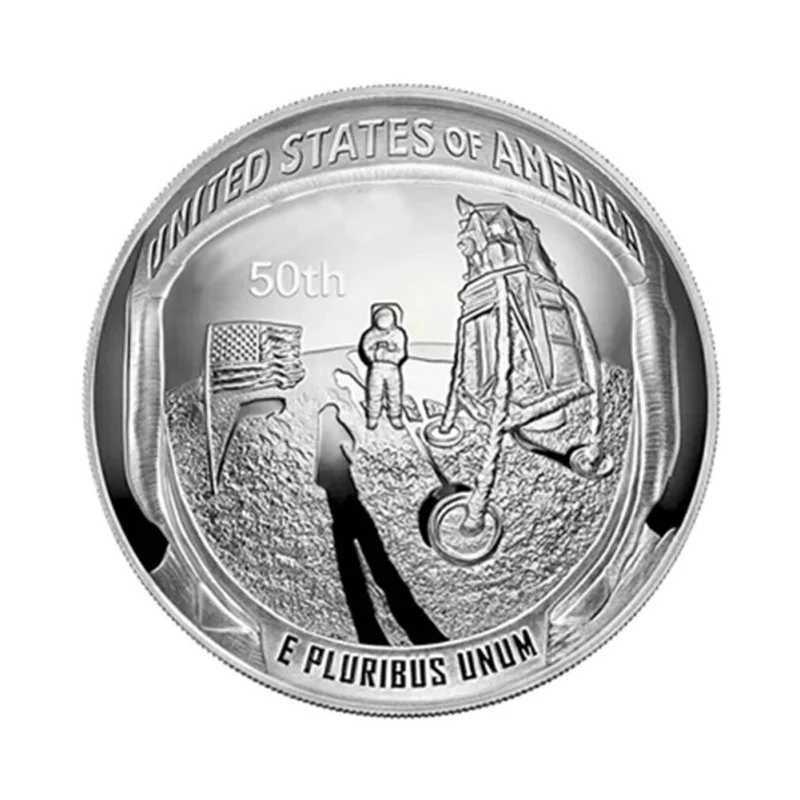 2019 US 50th Anniversary Apollo 11 Moon Landing Silver Gold Plated Commemorative Coin Monedass Munten Birthday Gift For Friends
2019 US 50th Anniversary Apollo 11 Moon Landing Silver Gold Plated Commemorative Coin Monedass Munten Birthday Gift For Friends