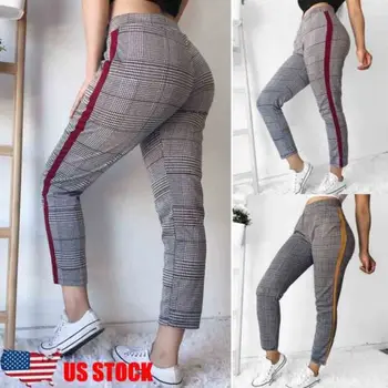 Womens High Waist Elastic Harem Pants Casual Stretch LadysSkinny Plaid Slim Joggers Pencil Pants Trousers
Womens High Waist Elastic Harem Pants Casual Stretch LadysSkinny Plaid Slim Joggers Pencil Pants Trousers