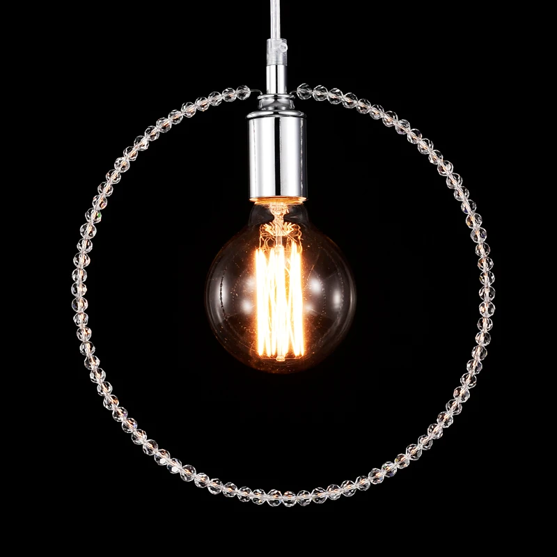 Modern Crystal lights Pendant Light single Crystal ring lights Arts Decoration lighting For Dining Room Pendant E27 Lamps
Modern Crystal lights Pendant Light single Crystal ring lights Arts Decoration lighting For Dining Room Pendant E27 Lamps