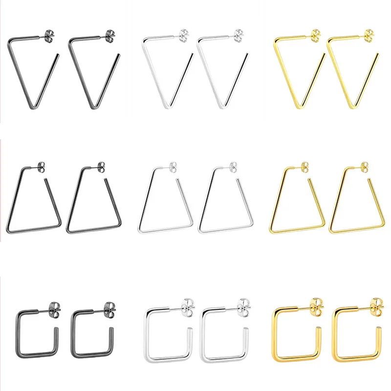 Semitree 100% Titanium Steel Hoop Earrings Triangle Square Earring for Women Men Punk Party Decoration Fashion Jewelry Gifts
Semitree 100% Titanium Steel Hoop Earrings Triangle Square Earring for Women Men Punk Party Decoration Fashion Jewelry Gifts