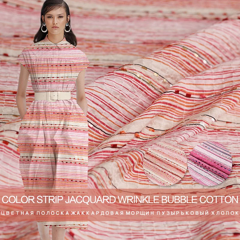 Pearlsilk Colour Stripe Jacquard Weave Cotton and Polyester Materials Spring Dress DIY clothes fabrics Freeshipping
Pearlsilk Colour Stripe Jacquard Weave Cotton and Polyester Materials Spring Dress DIY clothes fabrics Freeshipping