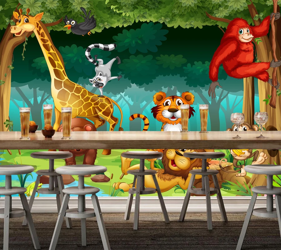 Custom papel de parede infantil, animal and forest murals for children's room living room background home decor wallpaper
Custom papel de parede infantil, animal and forest murals for children's room living room background home decor wallpaper
