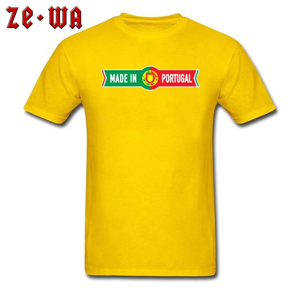 Made in Portugal Summer Fall 100% Cotton Fabric Crewneck Tops & Tees Short Sleeve Summer Tshirts Wholesale Summer T-shirts Made in Portugal yellow