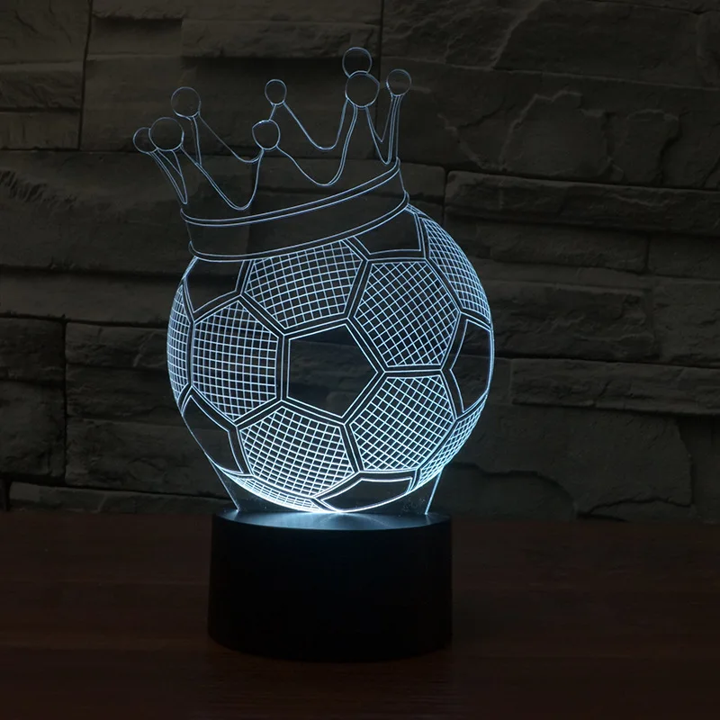 3d лампа в виде короны для футбола креативные электронные товары ночной
