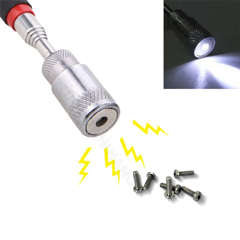 1pc Mini Telescopic Magnet Magnetic Stick LED Pick Up Rod Adjustable Handheld Tool Screwdriver & Metal Screw Hand Tools DAJ015