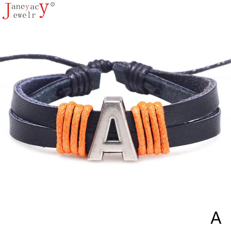 2019 Fashion Men 26 Letters Lace-up Leather Bracelet women Pulseira Simple Adjustable Size Multi-Layer Bracelet Ladies Pulseras
2019 Fashion Men 26 Letters Lace-up Leather Bracelet women Pulseira Simple Adjustable Size Multi-Layer Bracelet Ladies Pulseras
