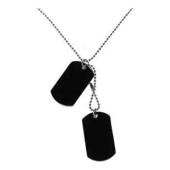 Military plate necklace dog style or boy necklace Color black new 
Military plate necklace dog style or boy necklace Color black new