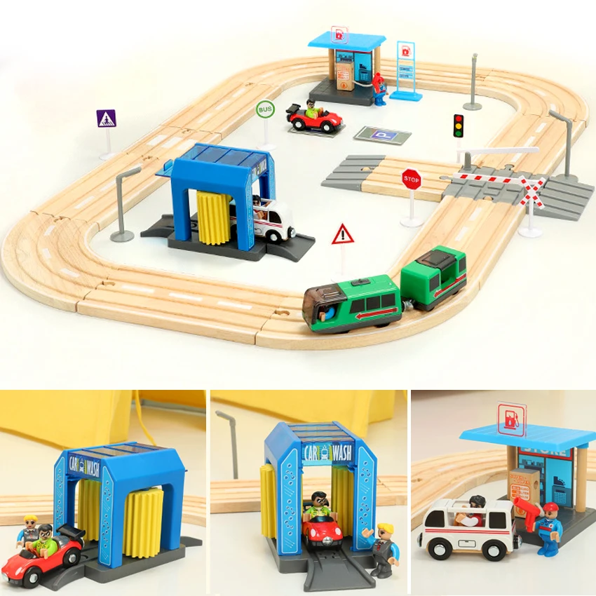 Children's electric train track set building blocks track magnetic car toy boy track toys gas station car wash room scene
Children's electric train track set building blocks track magnetic car toy boy track toys gas station car wash room scene
