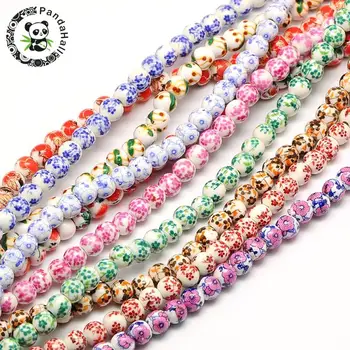 Handmade Flower Printed Porcelain Ceramic Beads Strands, Round, Mixed Color, 6mm, Hole: 2mm; about 62pcs/strand, 15.1"
Handmade Flower Printed Porcelain Ceramic Beads Strands, Round, Mixed Color, 6mm, Hole: 2mm; about 62pcs/strand, 15.1"