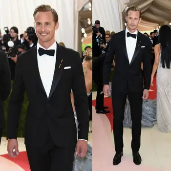 2019 Met Ball Groom Tuxedo Slim Fit Peaked Black Formal Men Suit Best Custom Made Men Wedding Suits Blazer(Jacket+Pant+Bow)
2019 Met Ball Groom Tuxedo Slim Fit Peaked Black Formal Men Suit Best Custom Made Men Wedding Suits Blazer(Jacket+Pant+Bow)