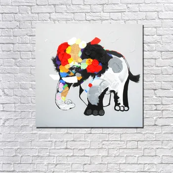 Hand Painted Color Animals Oil Painting Hang Paintings Modern Cute Elephant Picture for Home Decoration on Canvas Unframed 
Hand Painted Color Animals Oil Painting Hang Paintings Modern Cute Elephant Picture for Home Decoration on Canvas Unframed
